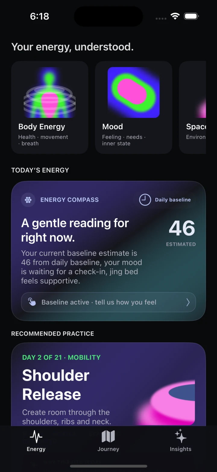 Enlumora energy home screen